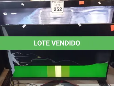 LOTE 252 - 01 TV LG 32” E 01 TV SONY 40 “. PARA RETIRADA DE PEÇAS. (NO ESTADO) ATENÇÃO! FAZER A VISITAÇÃO ANTES DE ARREMATAR, NÃO SABEMOS SE FUNCIONA. LEILÃO NÃO TEM GARANTIA E NEM DEVOLUÇÃO, SUJEITO A POSSÍVEIS AVARIAS VISÍVEIS/OCULTAS E/OU AUSÊNCIA DE COMPONENTES.