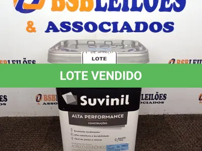 LOTE 319 - 01 GALÃO DE TINTA SUVINIL DE 18L PARA INTERIORES ACABAMENTO FOSCO BRANCO. (NOVO) (NO ESTADO) ATENÇÃO! FAZER A VISITAÇÃO ANTES DE ARREMATAR, NÃO SABEMOS SE FUNCIONA. LEILÃO NÃO TEM GARANTIA E NEM DEVOLUÇÃO, SUJEITO A POSSÍVEIS AVARIAS VISÍVEIS/OCULTAS E/OU AUSÊNCIA DE COMPONENTES.