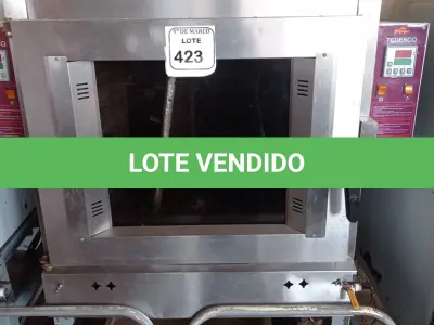 LOTE 423 - 01 FORNO ELÉTRICO TEDESCO TURBO. (NO ESTADO) ATENÇÃO! FAZER A VISITAÇÃO ANTES DE ARREMATAR, NÃO SABEMOS SE FUNCIONA. LEILÃO NÃO TEM GARANTIA E NEM DEVOLUÇÃO, SUJEITO A POSSÍVEIS AVARIAS VISÍVEIS/OCULTAS E/OU AUSÊNCIA DE COMPONENTES.