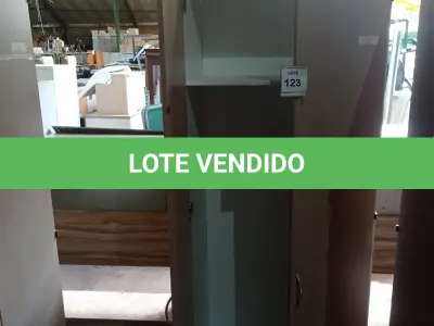 LOTE 123 - 01 ARMÁRIO MADEIRA ESCURA COM DUAS PORTAS. (NO ESTADO EM QUE SE ENCONTRA. SUJEITO A AVARIAS OCULTAS/VISÍVEIS.)