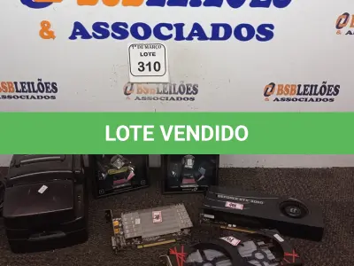 LOTE 310 - 01 IMPRESSORA TÉRMICA, 02 LEITORES DE CÓDIGO DE BARRAS E 3 PLACAS DE VÍDEO.  (NO ESTADO) ATENÇÃO! FAZER A VISITAÇÃO ANTES DE ARREMATAR, NÃO SABEMOS SE FUNCIONA. LEILÃO NÃO TEM GARANTIA E NEM DEVOLUÇÃO, SUJEITO A POSSÍVEIS AVARIAS VISÍVEIS/OCULTAS E/OU AUSÊNCIA DE COMPONENTES.