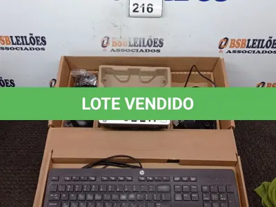 LOTE 216 - 01 CPU HP, MOUSE, TECLADO E CARREGADOR. (NO ESTADO EM QUE SE ENCONTRA. SUJEITO A AVARIAS OCULTAS/VISÍVEIS.) BD0076R
