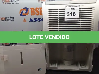 LOTE 318 - 01 DEHUMIDIFIER 110V. (NO ESTADO EM QUE SE ENCONTRA. SUJEITO A AVARIAS OCULTAS/VISÍVEIS.) AV9620U
