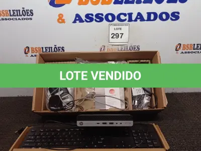 LOTE 297 - 01 CPU HP, MOUSE, TECLADO E CARREGADOR. (NO ESTADO EM QUE SE ENCONTRA. SUJEITO A AVARIAS OCULTAS/VISÍVEIS.) BD0547C