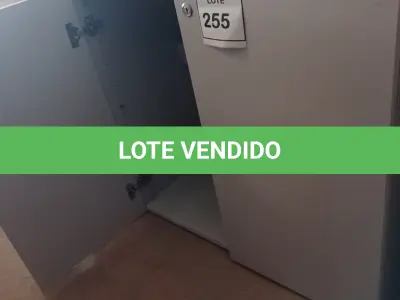 LOTE 255 - 01 ARMÁRIO BAIXO EM MADEIRA 02 PORTAS. (NO ESTADO EM QUE SE ENCONTRA. SUJEITO A AVARIAS OCULTAS/VISÍVEIS.)