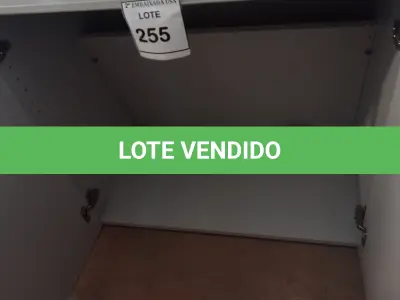 LOTE 255 - 01 ARMÁRIO BAIXO EM MADEIRA 02 PORTAS. (NO ESTADO EM QUE SE ENCONTRA. SUJEITO A AVARIAS OCULTAS/VISÍVEIS.)