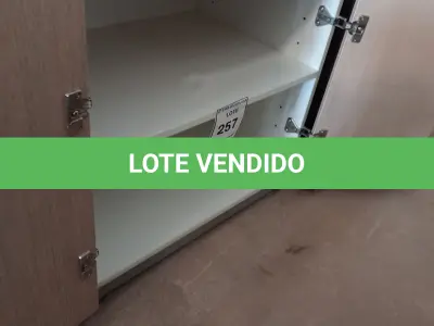 LOTE 257 - 01 ARMÁRIO BAIXO EM MADEIRA 02 PORTAS. (NO ESTADO EM QUE SE ENCONTRA. SUJEITO A AVARIAS OCULTAS/VISÍVEIS.)