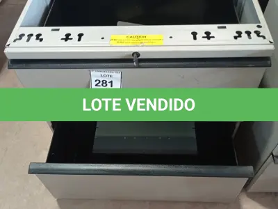 LOTE 281 - 01 GAVETEIRO EM AÇO 02 GAVETAS. (NO ESTADO EM QUE SE ENCONTRA. SUJEITO A AVARIAS OCULTAS/VISÍVEIS.)