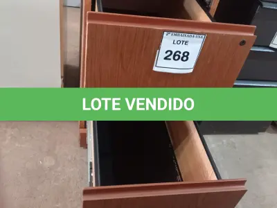 LOTE 268 - 01 GAVETEIRO PRETO COM 02 GAVETAS. (NO ESTADO EM QUE SE ENCONTRA. SUJEITO A AVARIAS OCULTAS/VISÍVEIS.)