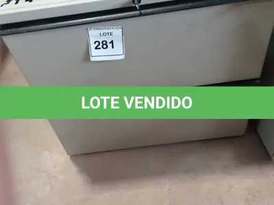 LOTE 281 - 01 GAVETEIRO EM AÇO 02 GAVETAS. (NO ESTADO EM QUE SE ENCONTRA. SUJEITO A AVARIAS OCULTAS/VISÍVEIS.)