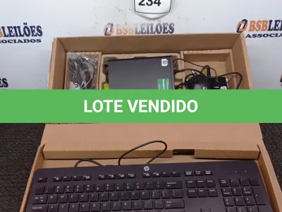 LOTE 234 - 01 CPU HP, MOUSE, TECLADO E CARREGADOR. (NO ESTADO EM QUE SE ENCONTRA. SUJEITO A AVARIAS OCULTAS/VISÍVEIS.) BD0550U