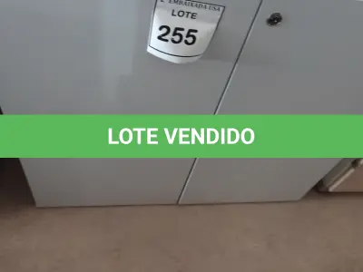 LOTE 255 - 01 ARMÁRIO BAIXO EM MADEIRA 02 PORTAS. (NO ESTADO EM QUE SE ENCONTRA. SUJEITO A AVARIAS OCULTAS/VISÍVEIS.)