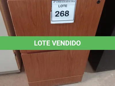 LOTE 268 - 01 GAVETEIRO PRETO COM 02 GAVETAS. (NO ESTADO EM QUE SE ENCONTRA. SUJEITO A AVARIAS OCULTAS/VISÍVEIS.)