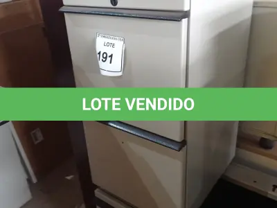 LOTE 191 - 01 GAVETEIRO EM AÇO 02 GAVETAS. (NO ESTADO EM QUE SE ENCONTRA. SUJEITO A AVARIAS OCULTAS/VISÍVEIS.)
