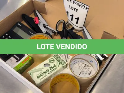 LOTE 111 - 01 LOTE COM MATERIAIS PARA ESCRITÓRIO. (NO ESTADO) ATENÇÃO! FAZER A VISITAÇÃO ANTES DE ARREMATAR, NÃO SABEMOS SE FUNCIONA. LEILÃO NÃO TEM GARANTIA E NEM DEVOLUÇÃO, SUJEITO A POSSÍVEIS AVARIAS VISÍVEIS/OCULTAS E/OU AUSÊNCIA DE COMPONENTES.