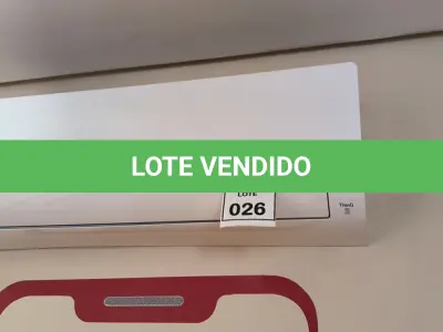 LOTE 026 - 01 AR CONDICIONADO DUAL INVERTE MARCA LG 22.000BTUS. (RETIRADA POR CONTA DO ARREMATANTE) (NO ESTADO) ATENÇÃO! FAZER A VISITAÇÃO ANTES DE ARREMATAR, NÃO SABEMOS SE FUNCIONA. LEILÃO NÃO TEM GARANTIA E NEM DEVOLUÇÃO, SUJEITO A POSSÍVEIS AVARIAS VISÍVEIS/OCULTAS E/OU AUSÊNCIA DE COMPONENTES.