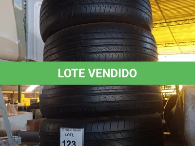 LOTE 123 - 04 PNEUS USADOS 195-55-16. (NO ESTADO) ATENÇÃO! FAZER A VISITAÇÃO ANTES DE ARREMATAR, NÃO SABEMOS SE FUNCIONA. LEILÃO NÃO TEM GARANTIA E NEM DEVOLUÇÃO, SUJEITO A POSSÍVEIS AVARIAS VISÍVEIS/OCULTAS E/OU AUSÊNCIA DE COMPONENTES.