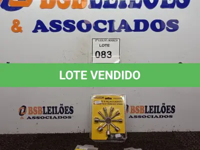 LOTE 083 - 01 KIT DE SOQUETE 9 PEÇAS, 01 JOGO DE BITS DUPLOS DE 100MM E 01 JOGO DE BITS DUPLOS DE 65MM. (NO ESTADO) ATENÇÃO! FAZER A VISITAÇÃO ANTES DE ARREMATAR, NÃO SABEMOS SE FUNCIONA. LEILÃO NÃO TEM GARANTIA E NEM DEVOLUÇÃO, SUJEITO A POSSÍVEIS AVARIAS VISÍVEIS/OCULTAS E/OU AUSÊNCIA DE COMPONENTES.
