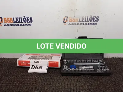 LOTE 056 - 01 CONJUNTO DE CHAVE SOQUETE 40 PEÇAS AIVA. (NO ESTADO) ATENÇÃO! FAZER A VISITAÇÃO ANTES DE ARREMATAR, NÃO SABEMOS SE FUNCIONA. LEILÃO NÃO TEM GARANTIA E NEM DEVOLUÇÃO, SUJEITO A POSSÍVEIS AVARIAS VISÍVEIS/OCULTAS E/OU AUSÊNCIA DE COMPONENTES.