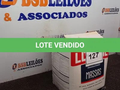 LOTE 127 - 01 CAIXA COM MASSA CORRIDA 20KG. (NO ESTADO) ATENÇÃO! FAZER A VISITAÇÃO ANTES DE ARREMATAR, NÃO SABEMOS SE FUNCIONA. LEILÃO NÃO TEM GARANTIA E NEM DEVOLUÇÃO, SUJEITO A POSSÍVEIS AVARIAS VISÍVEIS/OCULTAS E/OU AUSÊNCIA DE COMPONENTES.