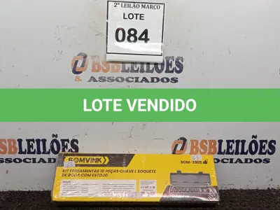 LOTE 084 - 01 JOGO DE FERRAMENTAS 10 PEÇAS CHAVE L SOQUETE DE BOCA. (NO ESTADO) ATENÇÃO! FAZER A VISITAÇÃO ANTES DE ARREMATAR, NÃO SABEMOS SE FUNCIONA. LEILÃO NÃO TEM GARANTIA E NEM DEVOLUÇÃO, SUJEITO A POSSÍVEIS AVARIAS VISÍVEIS/OCULTAS E/OU AUSÊNCIA DE COMPONENTES.