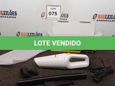 LOTE 075 - 01 ASPIRADOR DE PÓ PORTÁTIL BOMVINK. (NO ESTADO) ATENÇÃO! FAZER A VISITAÇÃO ANTES DE ARREMATAR, NÃO SABEMOS SE FUNCIONA. LEILÃO NÃO TEM GARANTIA E NEM DEVOLUÇÃO, SUJEITO A POSSÍVEIS AVARIAS VISÍVEIS/OCULTAS E/OU AUSÊNCIA DE COMPONENTES.