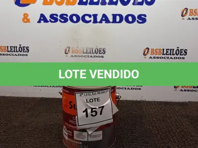 LOTE 157 - 01 LATA DE TINTA ESMALTE SINTÉTICO PARA MADEIRA E METAL 3,6L NA COR BRILHANTE AMARELO OURO MARCA SUVINIL (NOVO). (NO ESTADO) ATENÇÃO! FAZER A VISITAÇÃO ANTES DE ARREMATAR, NÃO SABEMOS SE FUNCIONA. LEILÃO NÃO TEM GARANTIA E NEM DEVOLUÇÃO, SUJEITO A POSSÍVEIS AVARIAS VISÍVEIS/OCULTAS E/OU AUSÊNCIA DE COMPONENTES.
