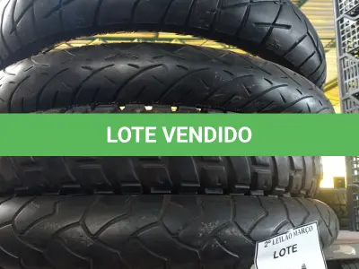 LOTE 234 - 04 PNEUS DE MOTO USADOS, SENDO 02 90/90 AROS 21, 01 120/70 ARO 19 E 01 100/90 ARO 19. (NO ESTADO) ATENÇÃO! FAZER A VISITAÇÃO ANTES DE ARREMATAR, NÃO SABEMOS SE FUNCIONA. LEILÃO NÃO TEM GARANTIA E NEM DEVOLUÇÃO, SUJEITO A POSSÍVEIS AVARIAS VISÍVEIS/OCULTAS E/OU AUSÊNCIA DE COMPONENTES.