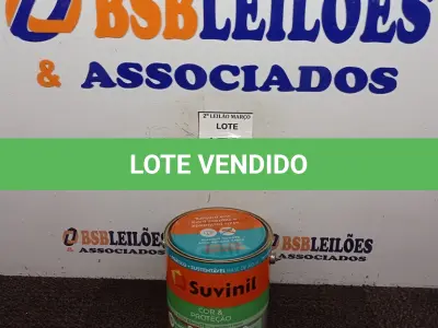 LOTE 170 - 01 LATA DE TINTA SUVINIL ESMALTE PREMIUM INTERIOR/EXTERIOR 3,6L NA COR VERMELHO BRILHANTE. (NO ESTADO) ATENÇÃO! FAZER A VISITAÇÃO ANTES DE ARREMATAR, NÃO SABEMOS SE FUNCIONA. LEILÃO NÃO TEM GARANTIA E NEM DEVOLUÇÃO, SUJEITO A POSSÍVEIS AVARIAS VISÍVEIS/OCULTAS E/OU AUSÊNCIA DE COMPONENTES.