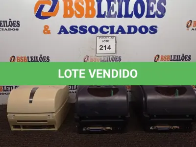LOTE 214 - 03 IMPRESSORAS TÉRMICAS, SENDO 02 MARCAS TSC E 01 INTERMEC. (NO ESTADO) ATENÇÃO! FAZER A VISITAÇÃO ANTES DE ARREMATAR, NÃO SABEMOS SE FUNCIONA. LEILÃO NÃO TEM GARANTIA E NEM DEVOLUÇÃO, SUJEITO A POSSÍVEIS AVARIAS VISÍVEIS/OCULTAS E/OU AUSÊNCIA DE COMPONENTES.