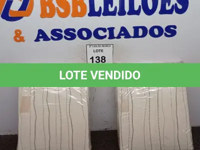 LOTE 138 - 02 JOGOS DE CAMA QUEEN MICRO PERCAL LENÇOL COM ELÁSTICO 1,58M X 1,98M X0,45M DE ALTURA E 02 FRONHAS 0,50M X 0,70M.  (NO ESTADO) ATENÇÃO! FAZER A VISITAÇÃO ANTES DE ARREMATAR, NÃO SABEMOS SE FUNCIONA. LEILÃO NÃO TEM GARANTIA E NEM DEVOLUÇÃO, SUJEITO A POSSÍVEIS AVARIAS VISÍVEIS/OCULTAS E/OU AUSÊNCIA DE COMPONENTES.