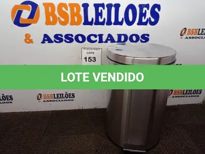 LOTE 153 - 01 LIXEIRA EM INOX COM PEDAL CAPACIDADE 12 L. (NOVA). (NO ESTADO) ATENÇÃO! FAZER A VISITAÇÃO ANTES DE ARREMATAR, NÃO SABEMOS SE FUNCIONA. LEILÃO NÃO TEM GARANTIA E NEM DEVOLUÇÃO, SUJEITO A POSSÍVEIS AVARIAS VISÍVEIS/OCULTAS E/OU AUSÊNCIA DE COMPONENTES.