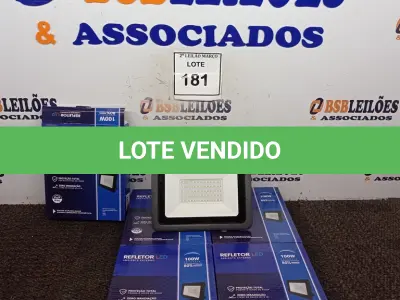 LOTE 181 - 05 REFLETORES LED PARA AMBIENTES EXTERNOS 100W. (NOVO) (NO ESTADO) ATENÇÃO! FAZER A VISITAÇÃO ANTES DE ARREMATAR, NÃO SABEMOS SE FUNCIONA. LEILÃO NÃO TEM GARANTIA E NEM DEVOLUÇÃO, SUJEITO A POSSÍVEIS AVARIAS VISÍVEIS/OCULTAS E/OU AUSÊNCIA DE COMPONENTES.