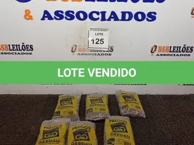 LOTE 125 - 06 KG DE PREGOS 12X12 COM CABEÇA GERDAU. (NO ESTADO) ATENÇÃO! FAZER A VISITAÇÃO ANTES DE ARREMATAR, NÃO SABEMOS SE FUNCIONA. LEILÃO NÃO TEM GARANTIA E NEM DEVOLUÇÃO, SUJEITO A POSSÍVEIS AVARIAS VISÍVEIS/OCULTAS E/OU AUSÊNCIA DE COMPONENTES.