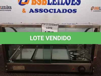 LOTE 175 - 01 ESTUFA PARA SALGADOS COM 08 BANDEJAS. (NO ESTADO) ATENÇÃO! FAZER A VISITAÇÃO ANTES DE ARREMATAR, NÃO SABEMOS SE FUNCIONA. LEILÃO NÃO TEM GARANTIA E NEM DEVOLUÇÃO, SUJEITO A POSSÍVEIS AVARIAS VISÍVEIS/OCULTAS E/OU AUSÊNCIA DE COMPONENTES.