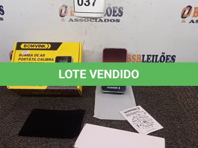 LOTE 037 - 01 BOMBA DE AR PORTÁTIL BOM VINK. (NO ESTADO) ATENÇÃO! FAZER A VISITAÇÃO ANTES DE ARREMATAR, NÃO SABEMOS SE FUNCIONA. LEILÃO NÃO TEM GARANTIA E NEM DEVOLUÇÃO, SUJEITO A POSSÍVEIS AVARIAS VISÍVEIS/OCULTAS E/OU AUSÊNCIA DE COMPONENTES.