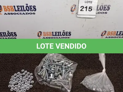 LOTE 215 - 01 SACO COM PARAFUSOS CABEÇA LISA COM PORCAS. (NO ESTADO) ATENÇÃO! FAZER A VISITAÇÃO ANTES DE ARREMATAR, NÃO SABEMOS SE FUNCIONA. LEILÃO NÃO TEM GARANTIA E NEM DEVOLUÇÃO, SUJEITO A POSSÍVEIS AVARIAS VISÍVEIS/OCULTAS E/OU AUSÊNCIA DE COMPONENTES.
