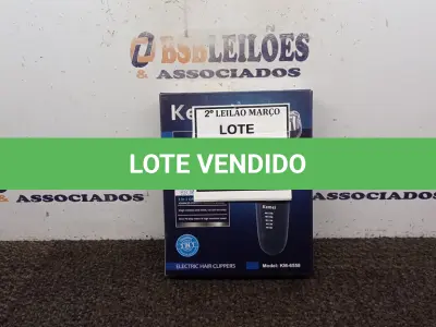 LOTE 074 - 01 BARBEADOR ELÉTRICO KEMEI (NO ESTADO) ATENÇÃO! FAZER A VISITAÇÃO ANTES DE ARREMATAR, NÃO SABEMOS SE FUNCIONA. LEILÃO NÃO TEM GARANTIA E NEM DEVOLUÇÃO, SUJEITO A POSSÍVEIS AVARIAS VISÍVEIS/OCULTAS E/OU AUSÊNCIA DE COMPONENTES.