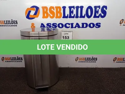 LOTE 153 - 01 LIXEIRA EM INOX COM PEDAL CAPACIDADE 12 L. (NOVA). (NO ESTADO) ATENÇÃO! FAZER A VISITAÇÃO ANTES DE ARREMATAR, NÃO SABEMOS SE FUNCIONA. LEILÃO NÃO TEM GARANTIA E NEM DEVOLUÇÃO, SUJEITO A POSSÍVEIS AVARIAS VISÍVEIS/OCULTAS E/OU AUSÊNCIA DE COMPONENTES.
