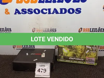 LOTE 479 - 02 PLACAS DE VÍDEO PARA COMPUTADOR. (NO ESTADO) ATENÇÃO! FAZER A VISITAÇÃO ANTES DE ARREMATAR, NÃO SABEMOS SE FUNCIONA. LEILÃO NÃO TEM GARANTIA E NEM DEVOLUÇÃO, SUJEITO A POSSÍVEIS AVARIAS VISÍVEIS/OCULTAS E/OU AUSÊNCIA DE COMPONENTES.