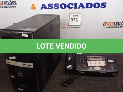 LOTE 375 - 01 CPU MARCA COMPAQ E 01 APARELHO DE FAX MARCA PANASONIC. (NO ESTADO) ATENÇÃO! FAZER A VISITAÇÃO ANTES DE ARREMATAR, NÃO SABEMOS SE FUNCIONA. LEILÃO NÃO TEM GARANTIA E NEM DEVOLUÇÃO, SUJEITO A POSSÍVEIS AVARIAS VISÍVEIS/OCULTAS E/OU AUSÊNCIA DE COMPONENTES.