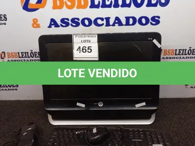 LOTE 465 - 01 ALL IN ONE HP PRETO C/TECLADO, MOUSE E FONTE. (NO ESTADO) ATENÇÃO! FAZER A VISITAÇÃO ANTES DE ARREMATAR, NÃO SABEMOS SE FUNCIONA. LEILÃO NÃO TEM GARANTIA E NEM DEVOLUÇÃO, SUJEITO A POSSÍVEIS AVARIAS VISÍVEIS/OCULTAS E/OU AUSÊNCIA DE COMPONENTES.