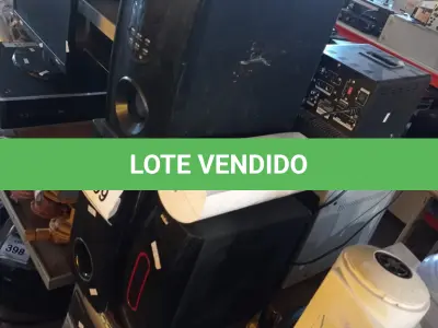 LOTE 399 - 03 APARELHOS DE SOM E 04 CAIXAS DE SOM MARCAS E MODELOS DIVERSOS. (NO ESTADO) ATENÇÃO! FAZER A VISITAÇÃO ANTES DE ARREMATAR, NÃO SABEMOS SE FUNCIONA. LEILÃO NÃO TEM GARANTIA E NEM DEVOLUÇÃO, SUJEITO A POSSÍVEIS AVARIAS VISÍVEIS/OCULTAS E/OU AUSÊNCIA DE COMPONENTES.
