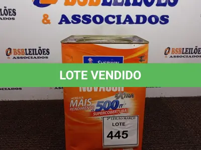 LOTE 445 - 01 LATA DE TINTA NOVACOR EXTRA. (NO ESTADO) ATENÇÃO! FAZER A VISITAÇÃO ANTES DE ARREMATAR, NÃO SABEMOS SE FUNCIONA. LEILÃO NÃO TEM GARANTIA E NEM DEVOLUÇÃO, SUJEITO A POSSÍVEIS AVARIAS VISÍVEIS/OCULTAS E/OU AUSÊNCIA DE COMPONENTES.