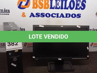 LOTE 382 - 01 CPU MARCA INFOWAY E 01 MONITOR MARCA HP. (NO ESTADO) ATENÇÃO! FAZER A VISITAÇÃO ANTES DE ARREMATAR, NÃO SABEMOS SE FUNCIONA. LEILÃO NÃO TEM GARANTIA E NEM DEVOLUÇÃO, SUJEITO A POSSÍVEIS AVARIAS VISÍVEIS/OCULTAS E/OU AUSÊNCIA DE COMPONENTES.
