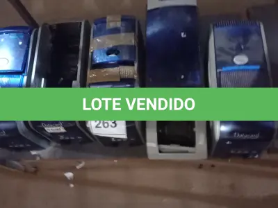 LOTE 263 - 05 IMPRESSORAS DE CARTÃO   DIVERSOS PARA RETIRADA DE PEÇAS.  (NO ESTADO) ATENÇÃO! FAZER A VISITAÇÃO ANTES DE ARREMATAR, NÃO SABEMOS SE FUNCIONA. LEILÃO NÃO TEM GARANTIA E NEM DEVOLUÇÃO, SUJEITO A POSSÍVEIS AVARIAS VISÍVEIS/OCULTAS E/OU AUSÊNCIA DE COMPONENTES.