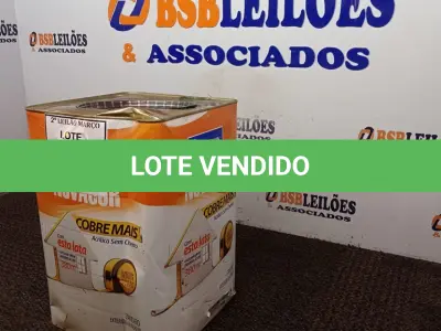 LOTE 416 - 01 LATA DE TINTA MARCA SHERWIN WILLIANS COR VERDE LIMÃO FOSCO 18 L. (NO ESTADO) ATENÇÃO! FAZER A VISITAÇÃO ANTES DE ARREMATAR, NÃO SABEMOS SE FUNCIONA. LEILÃO NÃO TEM GARANTIA E NEM DEVOLUÇÃO, SUJEITO A POSSÍVEIS AVARIAS VISÍVEIS/OCULTAS E/OU AUSÊNCIA DE COMPONENTES.