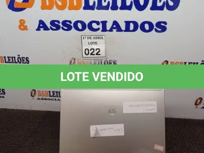 LOTE 022 - 01 NOTEBOOK HP. (NO ESTADO) ATENÇÃO! FAZER A VISITAÇÃO ANTES DE ARREMATAR, NÃO SABEMOS SE FUNCIONA. LEILÃO NÃO TEM GARANTIA E NEM DEVOLUÇÃO, SUJEITO A POSSÍVEIS AVARIAS VISÍVEIS/OCULTAS E/OU AUSÊNCIA DE COMPONENTES.