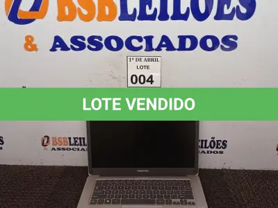 LOTE 004 - 01 NOTEBOOK POSITIVO. (NO ESTADO) ATENÇÃO! FAZER A VISITAÇÃO ANTES DE ARREMATAR, NÃO SABEMOS SE FUNCIONA. LEILÃO NÃO TEM GARANTIA E NEM DEVOLUÇÃO, SUJEITO A POSSÍVEIS AVARIAS VISÍVEIS/OCULTAS E/OU AUSÊNCIA DE COMPONENTES.