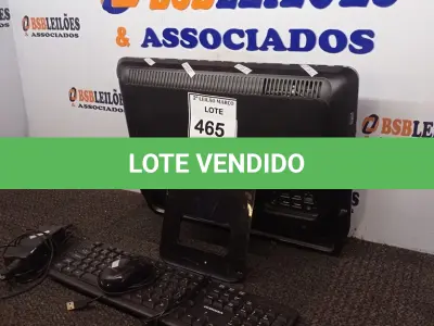 LOTE 465 - 01 ALL IN ONE HP PRETO C/TECLADO, MOUSE E FONTE. (NO ESTADO) ATENÇÃO! FAZER A VISITAÇÃO ANTES DE ARREMATAR, NÃO SABEMOS SE FUNCIONA. LEILÃO NÃO TEM GARANTIA E NEM DEVOLUÇÃO, SUJEITO A POSSÍVEIS AVARIAS VISÍVEIS/OCULTAS E/OU AUSÊNCIA DE COMPONENTES.
